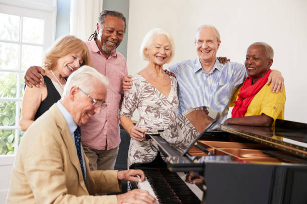 photo of older adults playing music